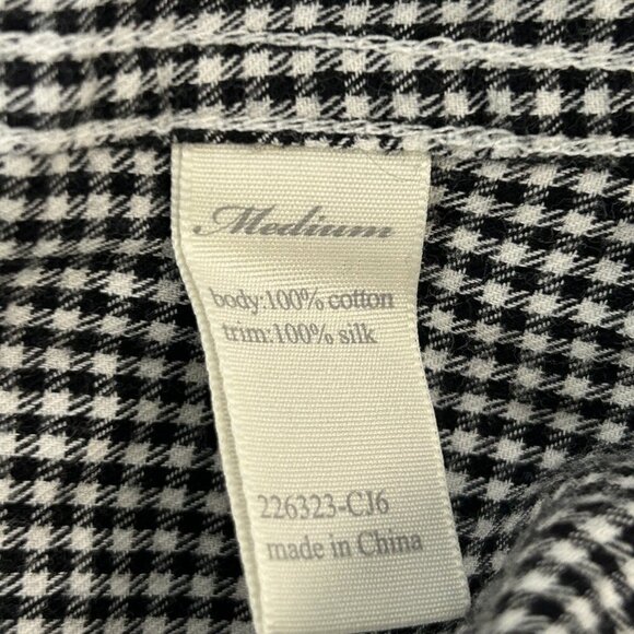Victoria's Secret Black Gingham Check Flannel Night Sleep Shirt Size Medium - Picture 3 of 9